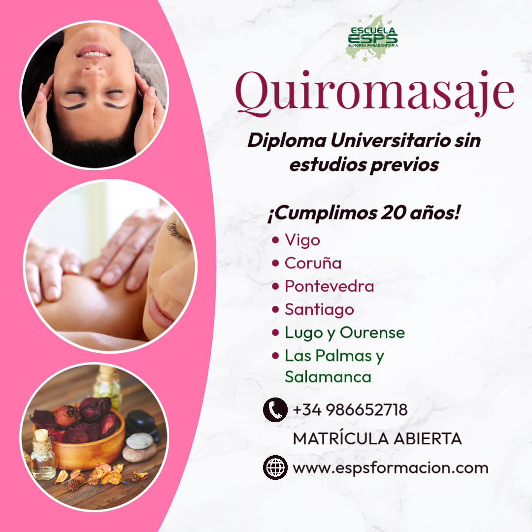Cursos de masaje Y QUIROMASAJE Cursos de masaje, masaje estético, masaje deportivo, masajes de SPA curso de formación de masajista en Galicia, cursos de masajes